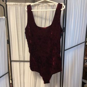 LF VELVET RED ONE PIECE BODYSUIT